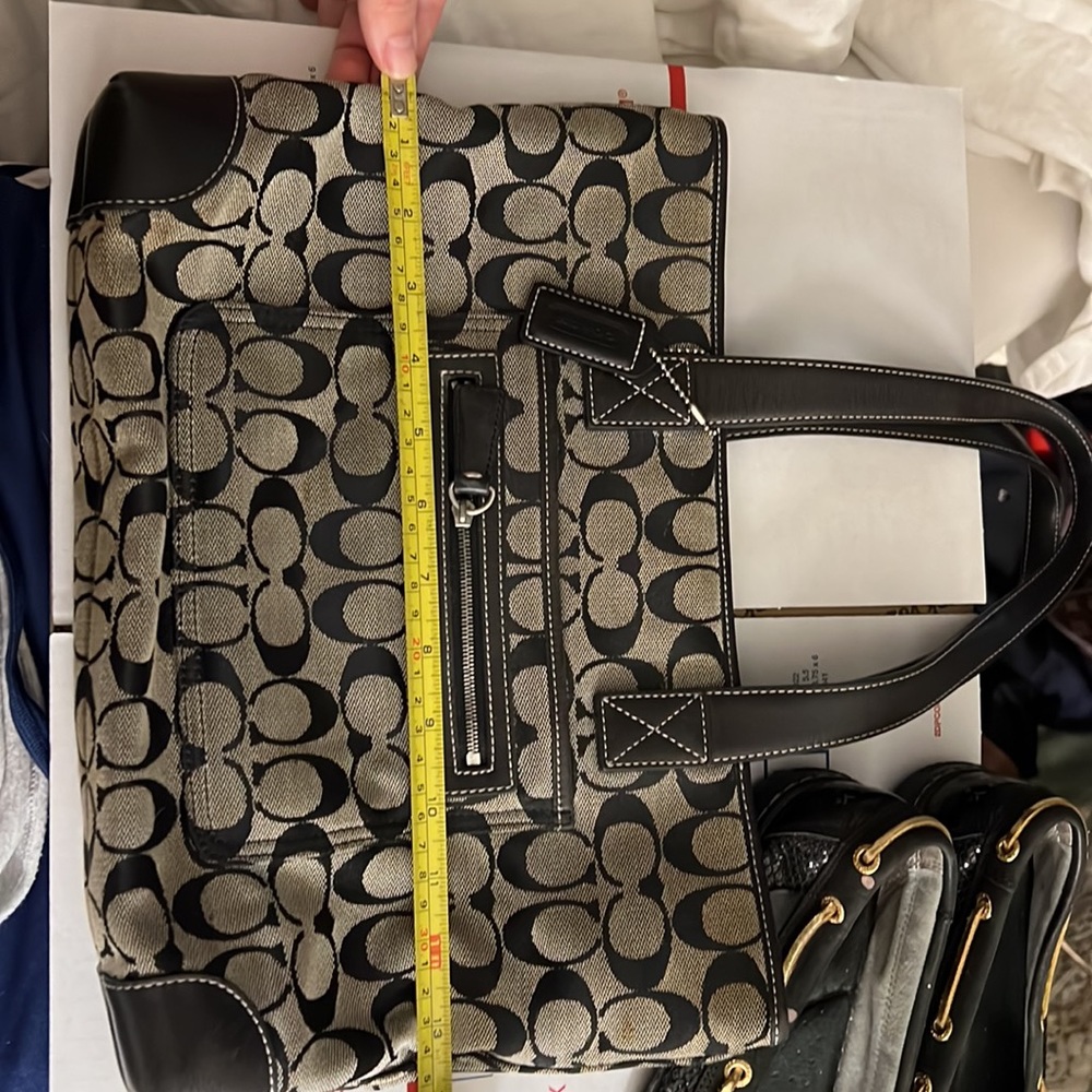 Coach purse black with canvas and leather - Picture 5 of 8